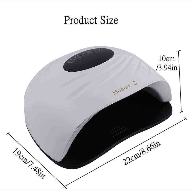 Nxy 90w Uv Lamp Led Nail Dryer with Built-in Cooling Fan 45pcs Leds for All Gel Polish Auto Sensor Lcd Display Modern 2/3 220624
