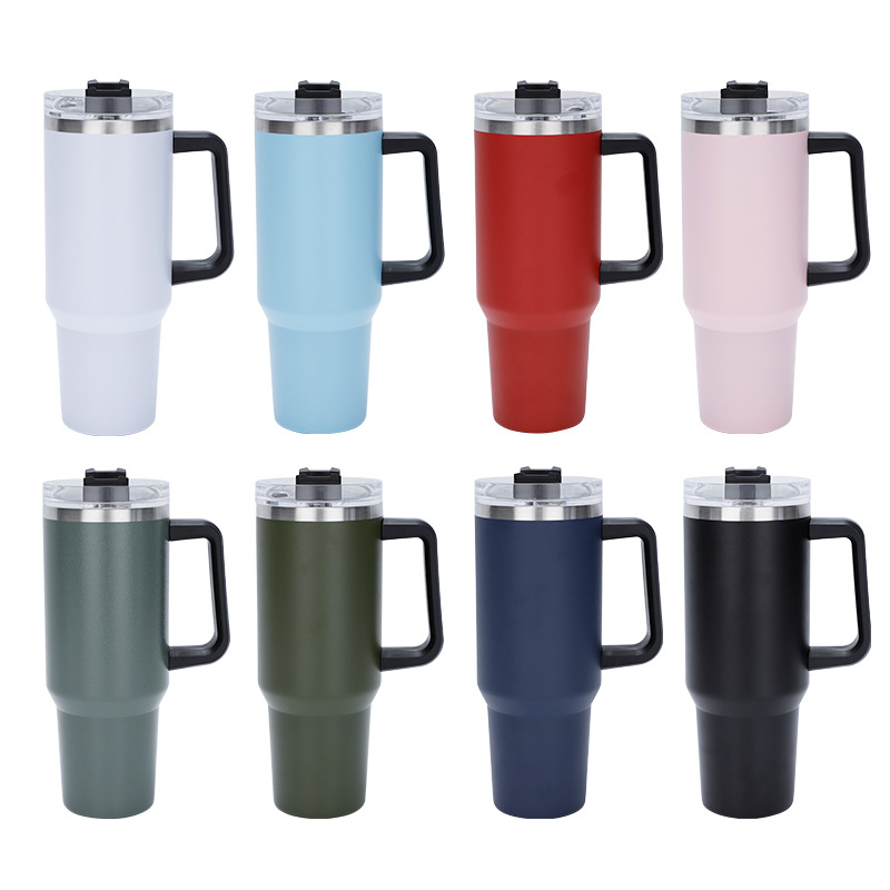40oz stainless steel tumbler with handle lid straw big capacity beer mug water bottle powder coating outdoor camping cup vacuum insulated drinking tumblers, Light grey
40oz stainless steel tumbler with handle lid straw big capacity beer mug water bottle powder coating outdoor camping cup vacuum insulated drinking tumblers, Light grey