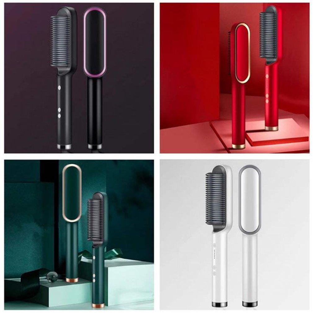 Hair Straighteners Multifunctional Professional Straightener Tourmaline Ceramic Curler Brush Comb Curling Iron 221115