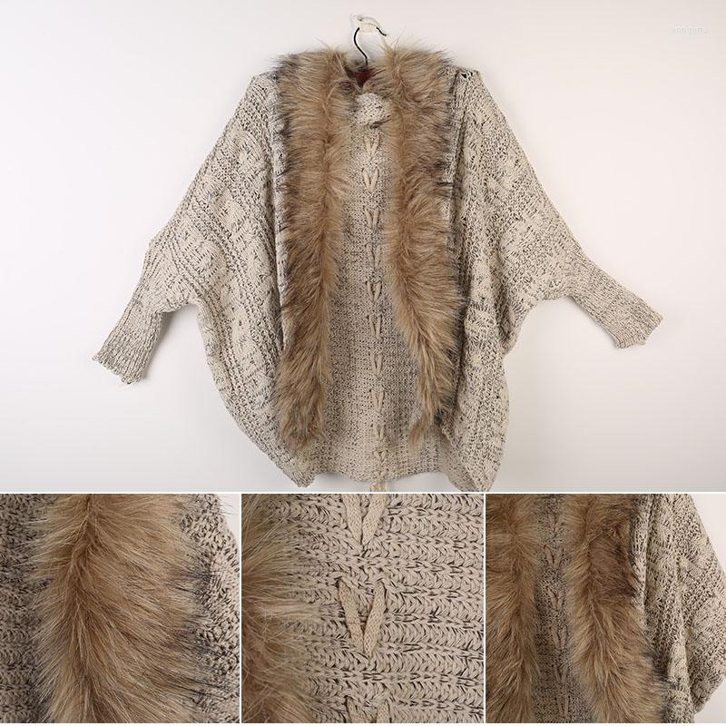 Women's Jackets Fashion Women Winter Cardigan Thick Poncho Capes Pull Autumn Knitted Fur Collar Wool Sweater Jacket Bat Sleeve Coat, Default
Women's Jackets Fashion Women Winter Cardigan Thick Poncho Capes Pull Autumn Knitted Fur Collar Wool Sweater Jacket Bat Sleeve Coat, Default