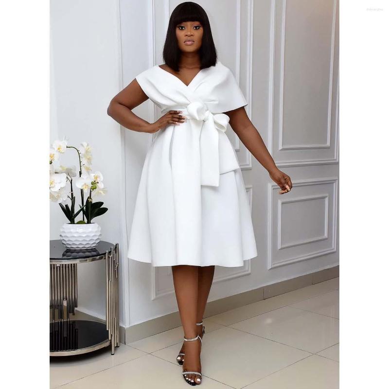 Casual Dresses Women' Clothing Africa Luxury Evening Dress Sexy Deep V Neck White A-line African Folds Bow Tie Waist Summer Clothes 
Casual Dresses Women' Clothing Africa Luxury Evening Dress Sexy Deep V Neck White A-line African Folds Bow Tie Waist Summer Clothes