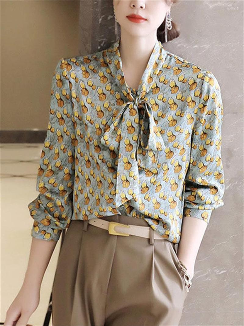Women's Blouses Woman Spring Autumn Style Shirts Lady Casual Long Sleeve Bow Tie Collar Cherry Printed Blusas Tops DF4628, Green
Women's Blouses Woman Spring Autumn Style Shirts Lady Casual Long Sleeve Bow Tie Collar Cherry Printed Blusas Tops DF4628, Green