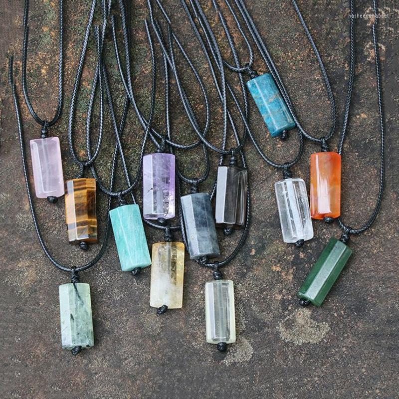 Pendant Necklaces Natural Tangent Plane Stone Necklace Reiki Healing Rectangle Quartz Crystal Adjustable For Women Jewelry
Pendant Necklaces Natural Tangent Plane Stone Necklace Reiki Healing Rectangle Quartz Crystal Adjustable For Women Jewelry
