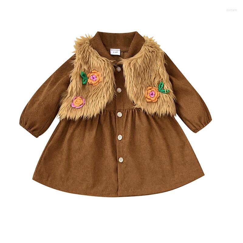 Girl Dresses Toddler Girls Autumn Outfit Sets Long Sleeve Doll Collar Button Dress Plush Floral Gilets, Picture shown
Girl Dresses Toddler Girls Autumn Outfit Sets Long Sleeve Doll Collar Button Dress Plush Floral Gilets, Picture shown