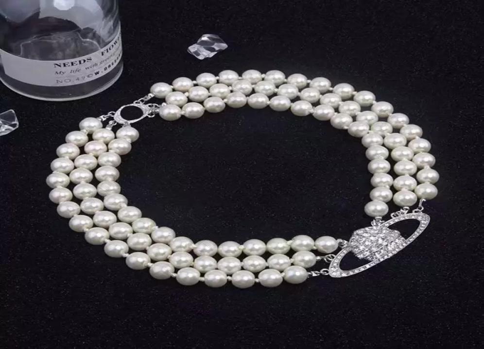 Saturn Necklaces Pearl Beaded Diamond Tennis Necklace Woman Silver Plating Triple Chains Vintage Trendy Style Desigenr Jewelry9772039
Saturn Necklaces Pearl Beaded Diamond Tennis Necklace Woman Silver Plating Triple Chains Vintage Trendy Style Desigenr Jewelry9772039