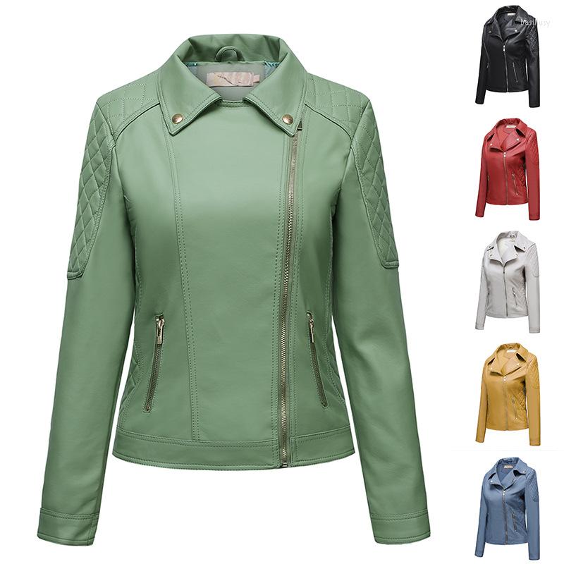 Women's Leather 2022 Autumn Pu Faux Jacket Women Purple Zipper Slim Short Biker Jackets Coat Female Outwear Veste Femme Tops, As picture4
Women's Leather 2022 Autumn Pu Faux Jacket Women Purple Zipper Slim Short Biker Jackets Coat Female Outwear Veste Femme Tops, As picture4