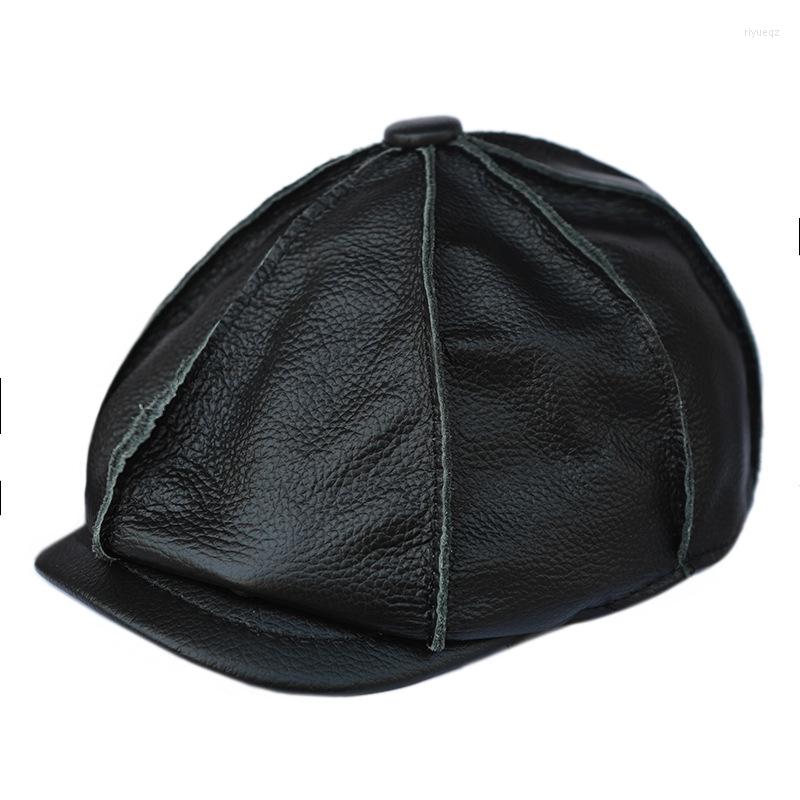 Berets Cowhide Cap Middle-aged And Old Man's Leather Painter's Casual Octagonal Hats, Black
Berets Cowhide Cap Middle-aged And Old Man's Leather Painter's Casual Octagonal Hats, Black