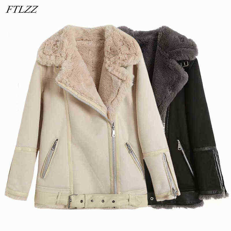 Ftlzz Winter Women Lamb Wool Faux Leather Fur Coat Thickening Snow Zipper Pu Leather Coat Warm Chic Female Outfit With Belt J220727, Black
Ftlzz Winter Women Lamb Wool Faux Leather Fur Coat Thickening Snow Zipper Pu Leather Coat Warm Chic Female Outfit With Belt J220727, Black