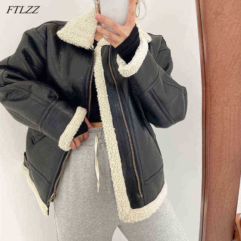 Ftlzz Autumn Winter Women Faux Soft Leather Lamb Fur Coat Streetwear Female Moto Biker Loose Warm Jacket Ladies Thick Outfit J220727, Coffee
Ftlzz Autumn Winter Women Faux Soft Leather Lamb Fur Coat Streetwear Female Moto Biker Loose Warm Jacket Ladies Thick Outfit J220727, Coffee