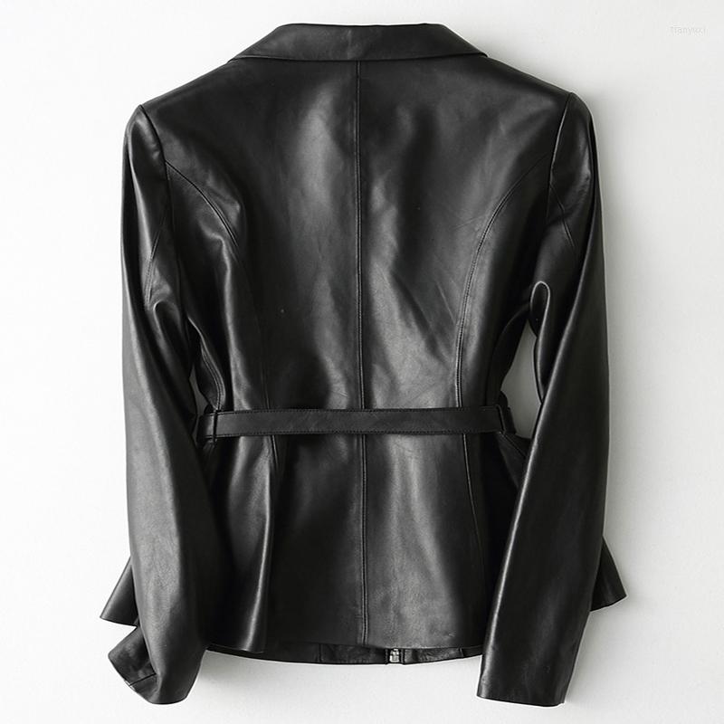 Women's Leather Fashion Brand Genuine 2023 Jacket Women Elegant Streetwear Casual Black Slim Sheepskin Coat With Belt 29103LW372
Women's Leather Fashion Brand Genuine 2023 Jacket Women Elegant Streetwear Casual Black Slim Sheepskin Coat With Belt 29103LW372