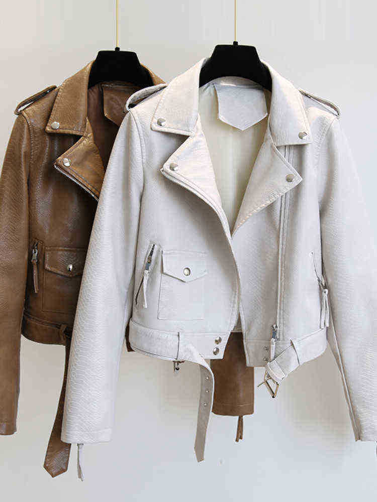 Ftlzz Spring Autumn Women Faux Leather Jacket Slim Streetwear Kaki Leather Coat Biker Moto Jacket With Belt Female Outerwear J220727, Black
Ftlzz Spring Autumn Women Faux Leather Jacket Slim Streetwear Kaki Leather Coat Biker Moto Jacket With Belt Female Outerwear J220727, Black
