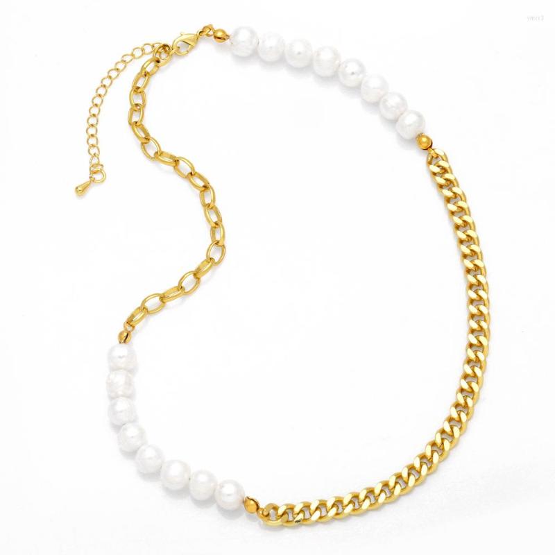 Pendant Necklaces FLOLA Handmade Freshwater White Pearl Beaded For Women Gold Plated Cuban Link Necklace Choker Luxury Jewelry Nkeb470
Pendant Necklaces FLOLA Handmade Freshwater White Pearl Beaded For Women Gold Plated Cuban Link Necklace Choker Luxury Jewelry Nkeb470