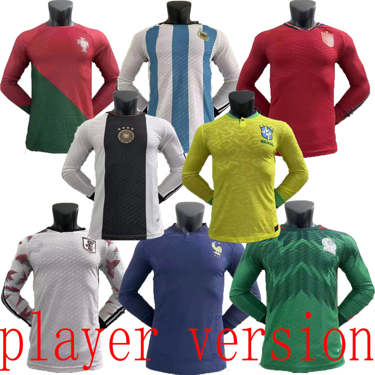 player version Portuguesa Soccer Jerseys Long sleeves Argentina 22 23 Brazil Germany Home away Mexico Japan France 2022 2023 Football shirt White Blue Yellow Black
player version Portuguesa Soccer Jerseys Long sleeves Argentina 22 23 Brazil Germany Home away Mexico Japan France 2022 2023 Football shirt White Blue Yellow Black