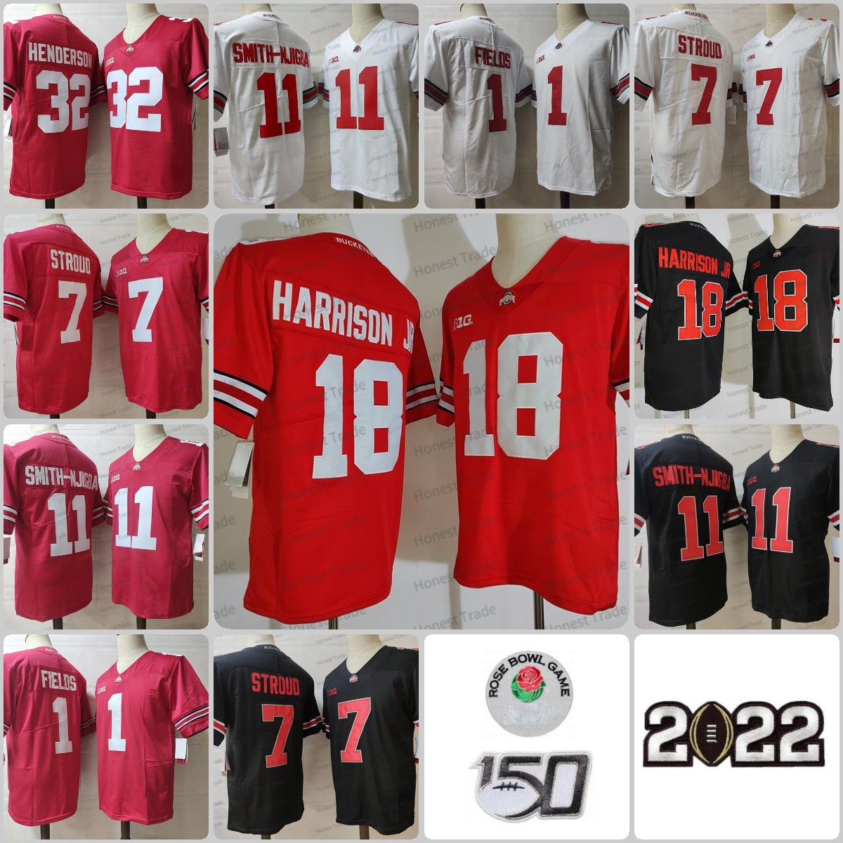 NCAA 18 Marvin Harrison Jr. Football Jersey 7 CJ Stroud 11 Jaxon Smith-Njigba 1 Justin Fields 32 Henderson Ohio State Buckeyes College White Red Mens Jersey 150th, Men;as
NCAA 18 Marvin Harrison Jr. Football Jersey 7 CJ Stroud 11 Jaxon Smith-Njigba 1 Justin Fields 32 Henderson Ohio State Buckeyes College White Red Mens Jersey 150th, Men;as