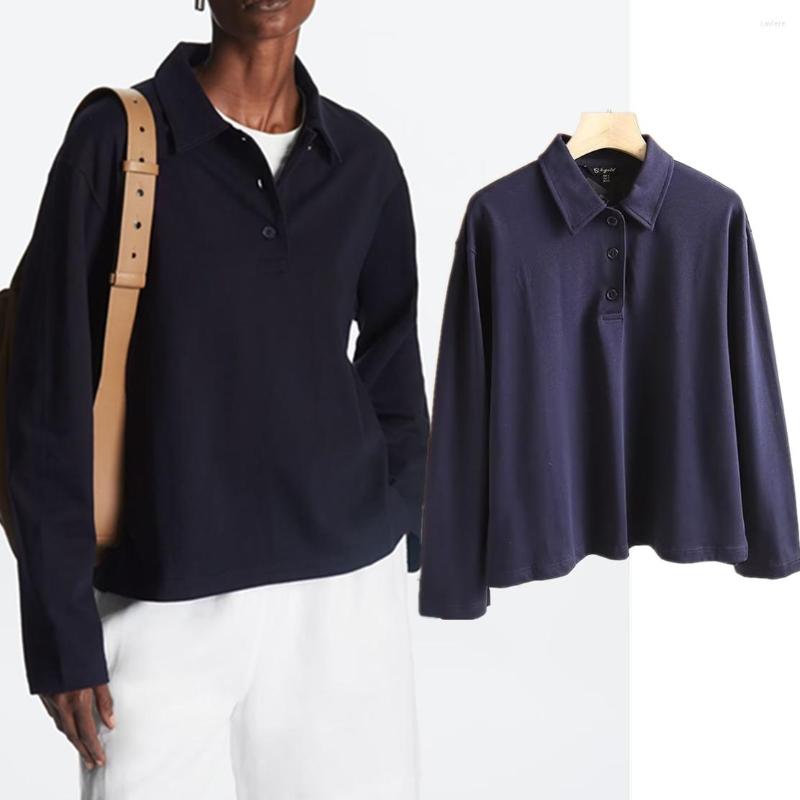 Women' T Shirts Maxdutti Vintage Polo Collar Tshirts Women Navy Color Casual Long Sleeve Tops
Women' T Shirts Maxdutti Vintage Polo Collar Tshirts Women Navy Color Casual Long Sleeve Tops