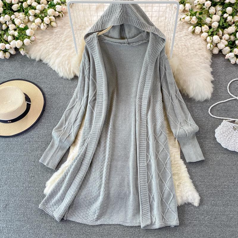 Women's Knits 2022 Autumn Winter Long Sweater Cardigan For Women Solid Hooded Collar Full Sleeve Knitted Jacket Casual Female Loose Jumper, Black
Women's Knits 2022 Autumn Winter Long Sweater Cardigan For Women Solid Hooded Collar Full Sleeve Knitted Jacket Casual Female Loose Jumper, Black