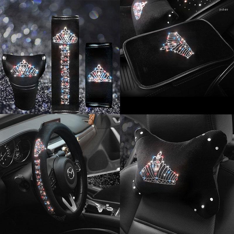 Steering Wheel Covers Crystal Diamond Car Crown Handbrake Gear Cover Seat Belt Shoulder Headrest Pads Auto Interior Accessories
Steering Wheel Covers Crystal Diamond Car Crown Handbrake Gear Cover Seat Belt Shoulder Headrest Pads Auto Interior Accessories