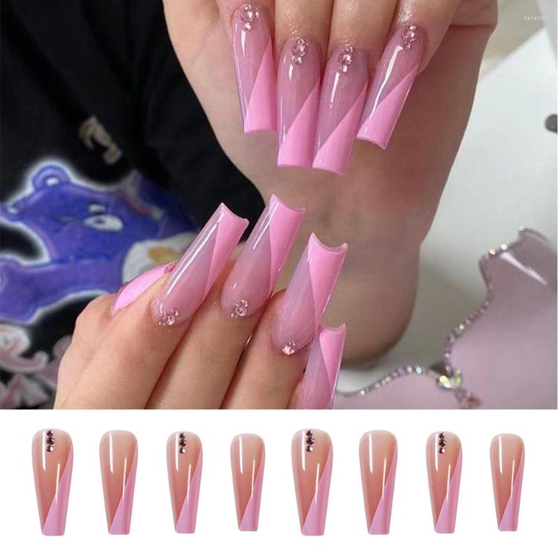 False Nails Detachable Manicure Tool Coffin Full Cover Wearable Long French Rhinestone Ballerina Fake Nail Tips, White
False Nails Detachable Manicure Tool Coffin Full Cover Wearable Long French Rhinestone Ballerina Fake Nail Tips, White