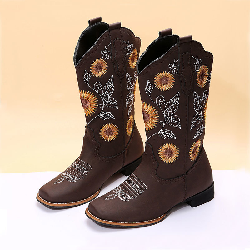 Boots Women Flower Embroidery Shoes Slipon Riding Boots Lady Square Heel MidCalf Boot Female Winter Thin Plush Shoe Zapatos De Mujer 221114, Black
Boots Women Flower Embroidery Shoes Slipon Riding Boots Lady Square Heel MidCalf Boot Female Winter Thin Plush Shoe Zapatos De Mujer 221114, Black