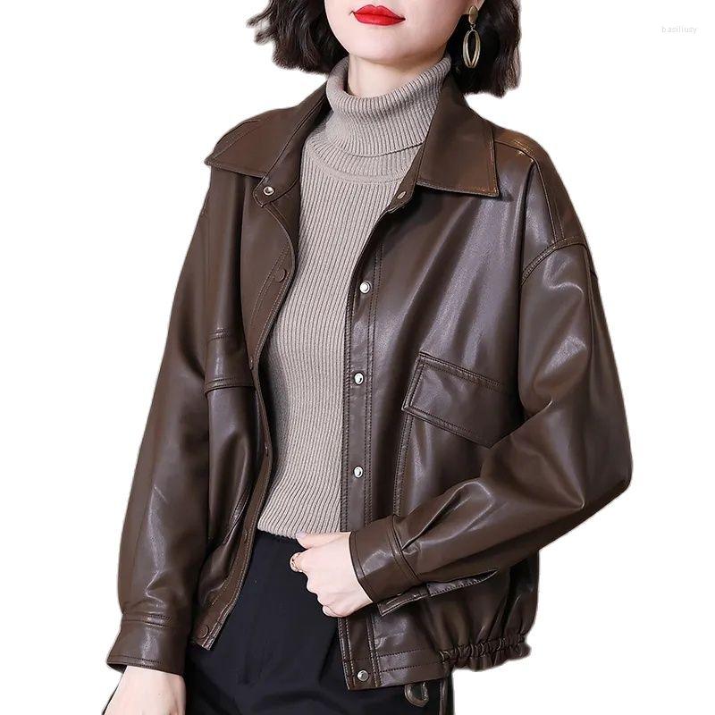 Women's Leather 2022 Autumn Spring Women Short Faux PU Jacket Loose Fashion Punk Outwear Motorcycle Casual Coat Female 4XL, Brown
Women's Leather 2022 Autumn Spring Women Short Faux PU Jacket Loose Fashion Punk Outwear Motorcycle Casual Coat Female 4XL, Brown
