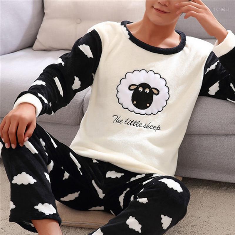 Men's Sleepwear Autumn Winter Flannel Cotton Cartoon Men's Pyjamas Pajamas Set Casual Male Night Pijamas Homewear 2XL, Color 7
Men's Sleepwear Autumn Winter Flannel Cotton Cartoon Men's Pyjamas Pajamas Set Casual Male Night Pijamas Homewear 2XL, Color 7