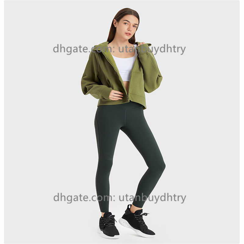 DesignerLu sweater sports coat Zip Hoodie short loose morning running Hoodie Plush warm autumn top women, Glycoside green
DesignerLu sweater sports coat Zip Hoodie short loose morning running Hoodie Plush warm autumn top women, Glycoside green