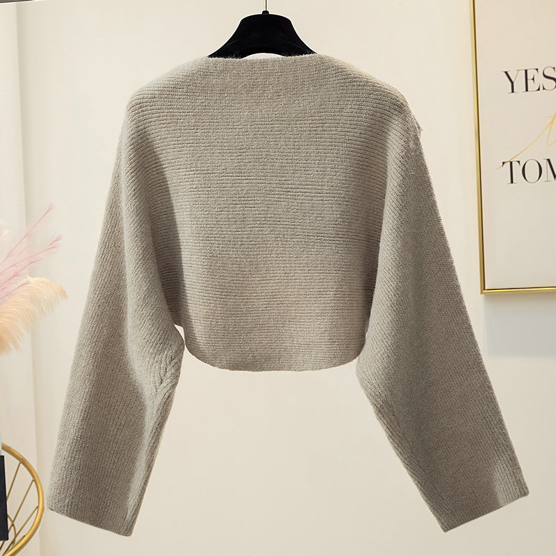 Womens Sweaters Autumn Winter Women Slash Neck Sweater Pullover Crop Top Female Loose Casual Crossed Shirts Femme Knit Jumpers 221115