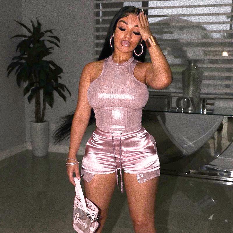 Women' Tracksuits Znaiml 2022 Fashion Women Solid O Neck Tank Top Drawstring Pockets Shorts Two Piece Set Fall Sexy Bar Party Nightclub, Black
Women' Tracksuits Znaiml 2022 Fashion Women Solid O Neck Tank Top Drawstring Pockets Shorts Two Piece Set Fall Sexy Bar Party Nightclub, Black