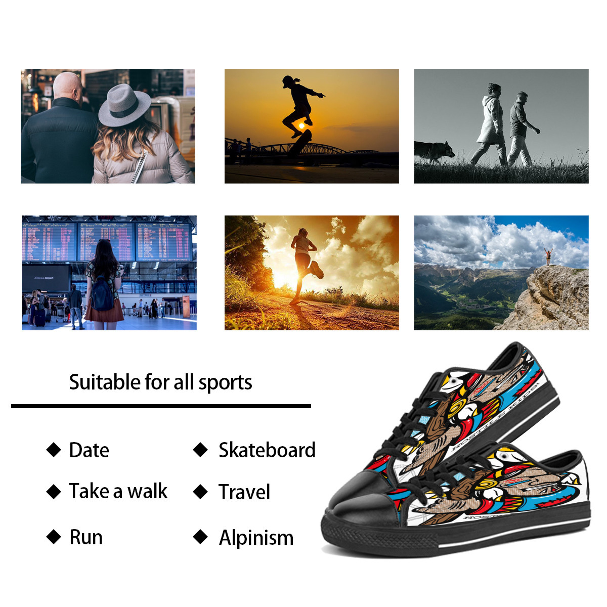 Custom shoes Classic Canvas Low cut Skateboard casual triple black Accept customization UV printing low mens womens sports sneakers Breathable color 124, Notice
Custom shoes Classic Canvas Low cut Skateboard casual triple black Accept customization UV printing low mens womens sports sneakers Breathable color 124, Notice