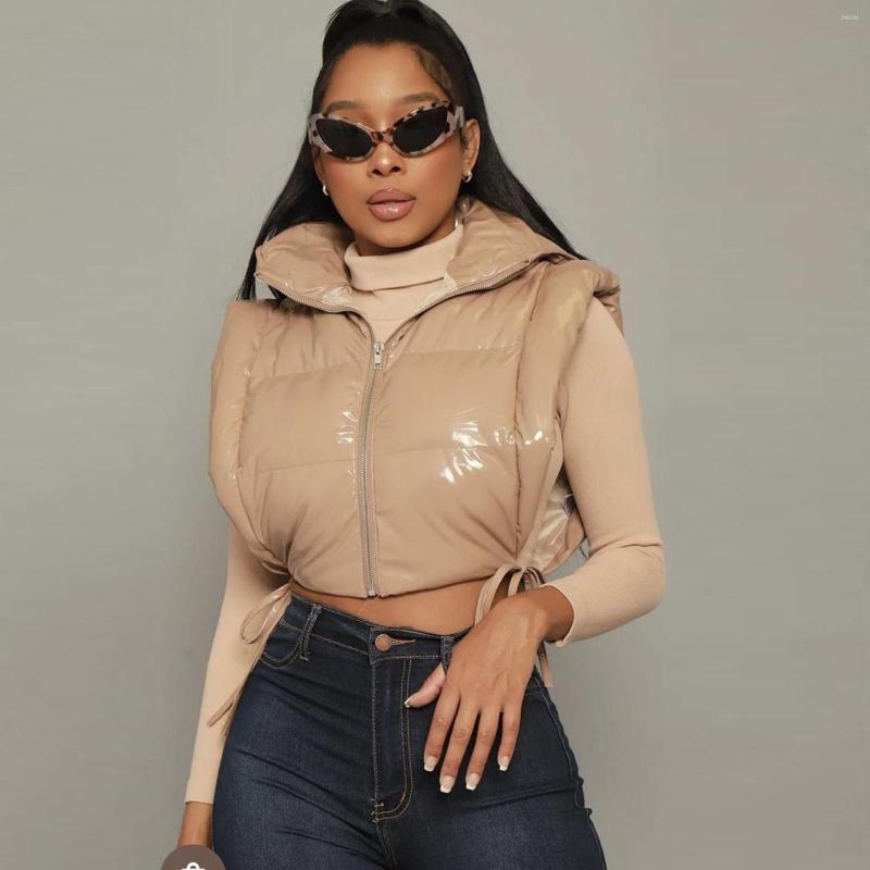 Women's Vests Y2k Autumn Female Clothing Fashion Women Bright Leather PU Sleeveless Zipper Hoodie Jacket Cotton Winter Vest Streetwear, Black
Women's Vests Y2k Autumn Female Clothing Fashion Women Bright Leather PU Sleeveless Zipper Hoodie Jacket Cotton Winter Vest Streetwear, Black