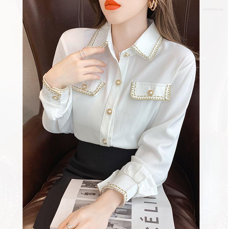 Women' Blouses Woman Solid Shirts Female Single Button Lapel Cardigan Top Ladies Loose Long Sleeve Oversize Shirt Casual G245, White
Women' Blouses Woman Solid Shirts Female Single Button Lapel Cardigan Top Ladies Loose Long Sleeve Oversize Shirt Casual G245, White