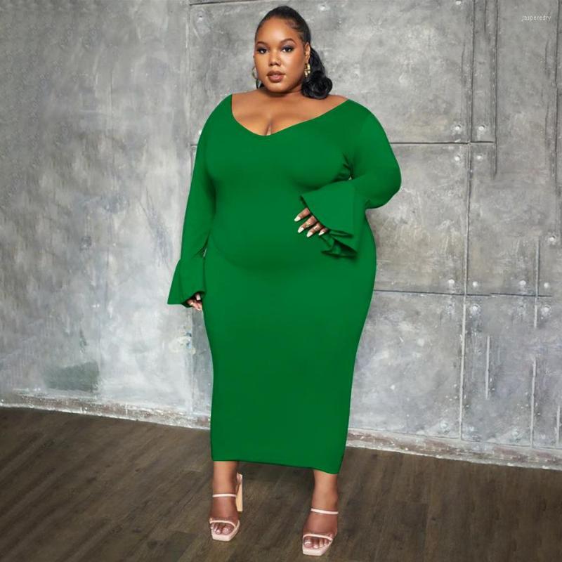 Plus Size Dresses 4XL 5XL For Women Clothes Flare Sleeve Robes Solid Fashion Sexy Oversize Long Maxi Dress 2023 Spring, Black
Plus Size Dresses 4XL 5XL For Women Clothes Flare Sleeve Robes Solid Fashion Sexy Oversize Long Maxi Dress 2023 Spring, Black