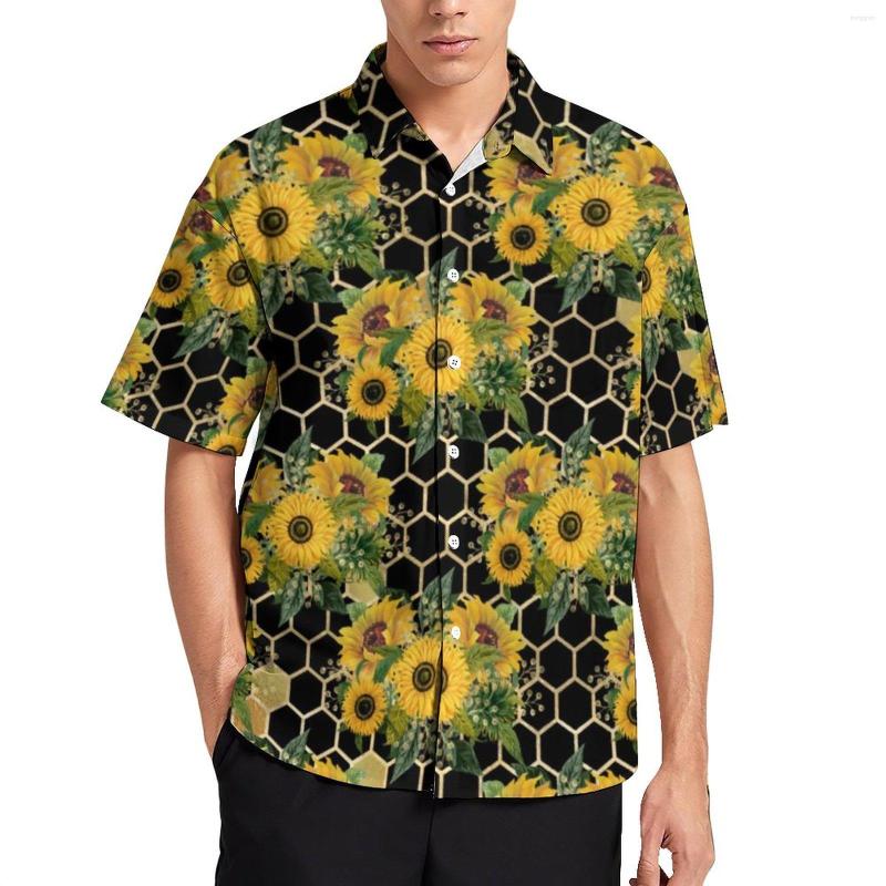 Men's Casual Shirts Sunflower Bouquet Shirt Beach Honeycomb Print Blouses Short Sleeves Vintage Oversized, Style-1
Men's Casual Shirts Sunflower Bouquet Shirt Beach Honeycomb Print Blouses Short Sleeves Vintage Oversized, Style-1