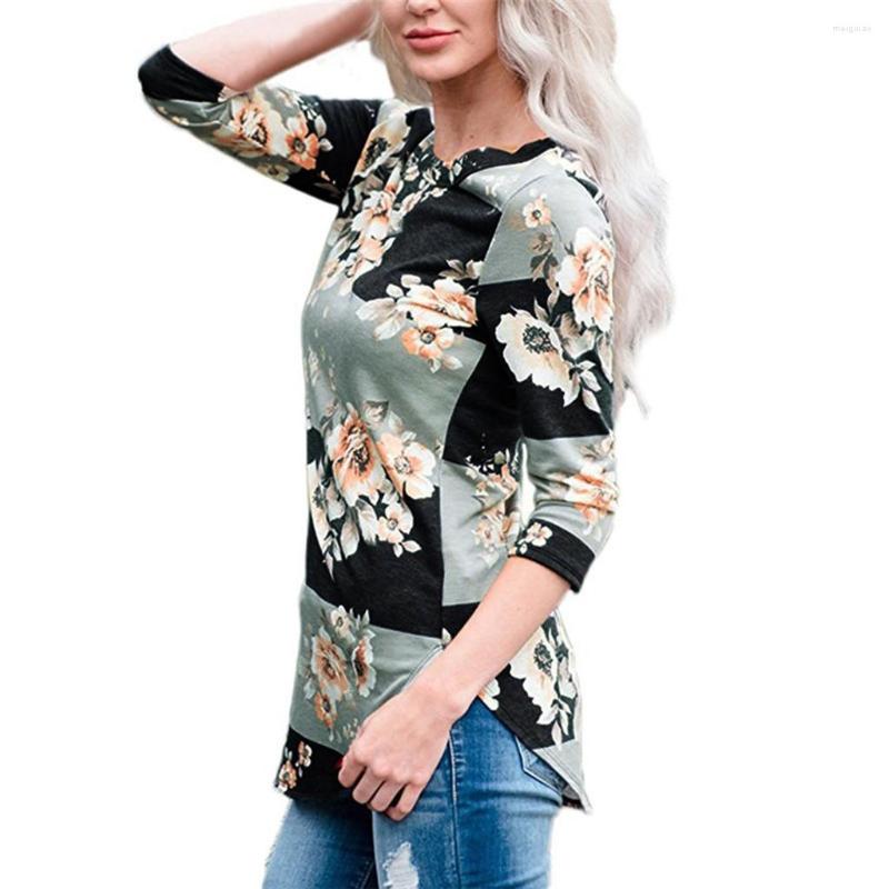 Women's T Shirts Cotton Womens Women Lady's Flower Printing Round Neck Three Quarter Sleeve Shirt Tops Woman Thermal, Brown
Women's T Shirts Cotton Womens Women Lady's Flower Printing Round Neck Three Quarter Sleeve Shirt Tops Woman Thermal, Brown