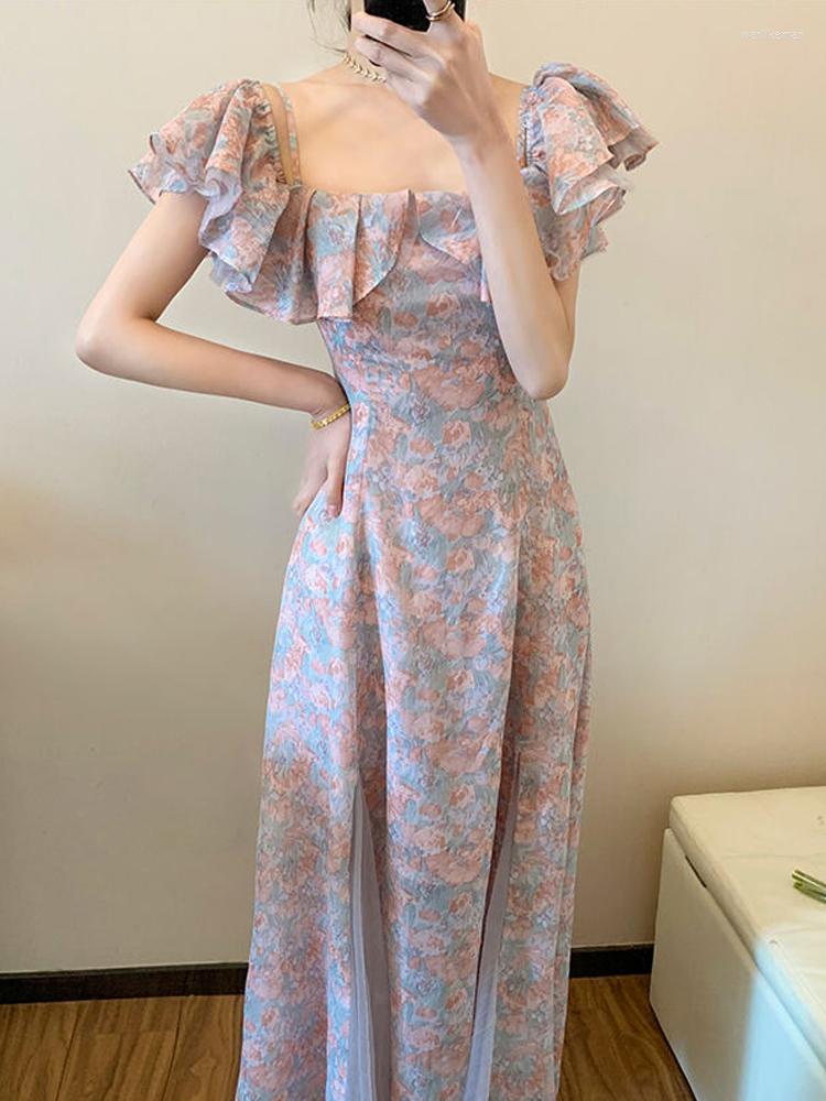 Casual Dresses 2022 Summer Elegant Chiffon Floral Strap Dress Women Mesh Stitching Strapless Mixi Holiday Ladies Vestidos Robe, Blue
Casual Dresses 2022 Summer Elegant Chiffon Floral Strap Dress Women Mesh Stitching Strapless Mixi Holiday Ladies Vestidos Robe, Blue