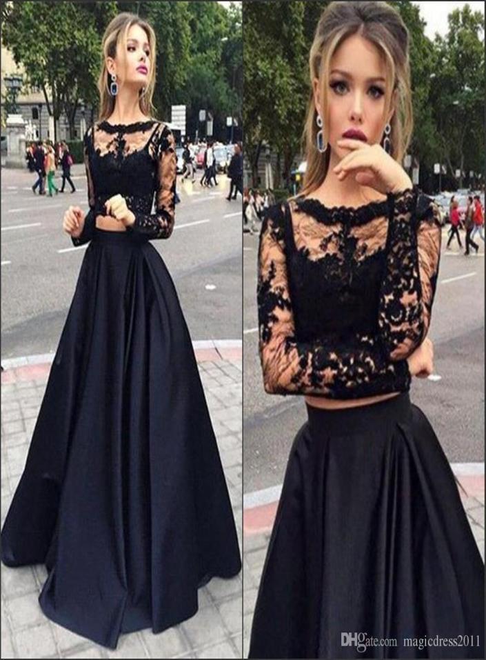 2019 Two Pieces Black Cheap Prom Dresses with Long Sleeves ALine Sexy Jewel Illusion Bodice Long Lace Evening Dress Party Formal 6538608, Dark red
2019 Two Pieces Black Cheap Prom Dresses with Long Sleeves ALine Sexy Jewel Illusion Bodice Long Lace Evening Dress Party Formal 6538608, Dark red