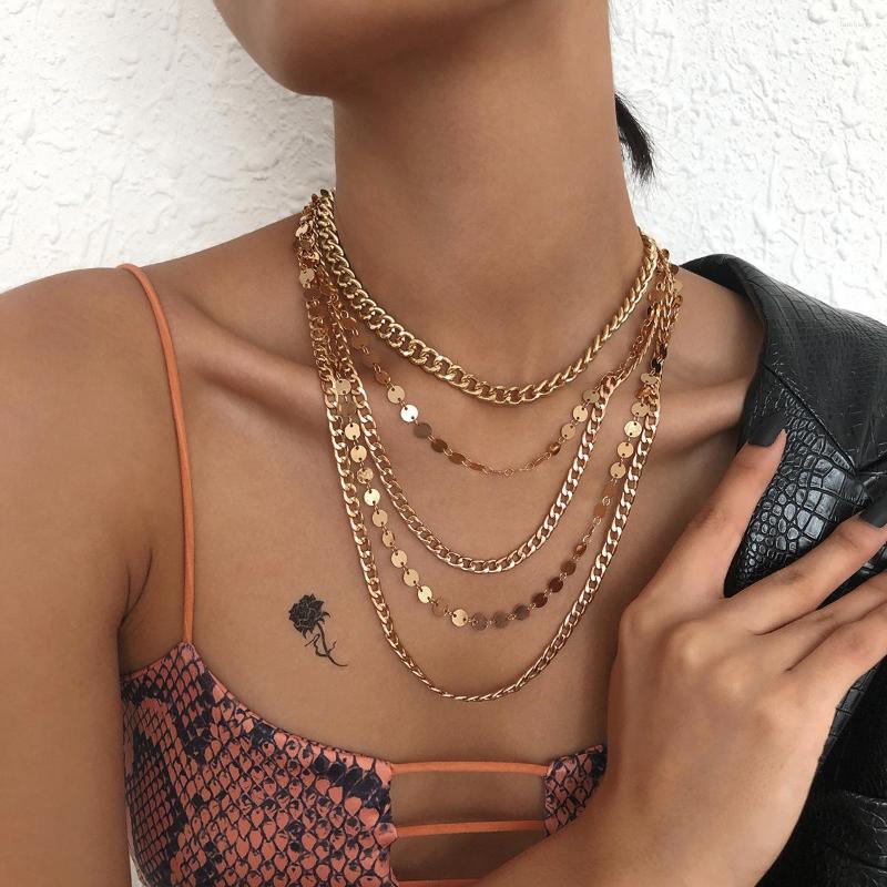 Choker Punk Style Alloy Sequins Chains Necklaces For Women Layered Necklace Female Thick Chain Gold Color 2022 Fashion Jewelry
Choker Punk Style Alloy Sequins Chains Necklaces For Women Layered Necklace Female Thick Chain Gold Color 2022 Fashion Jewelry