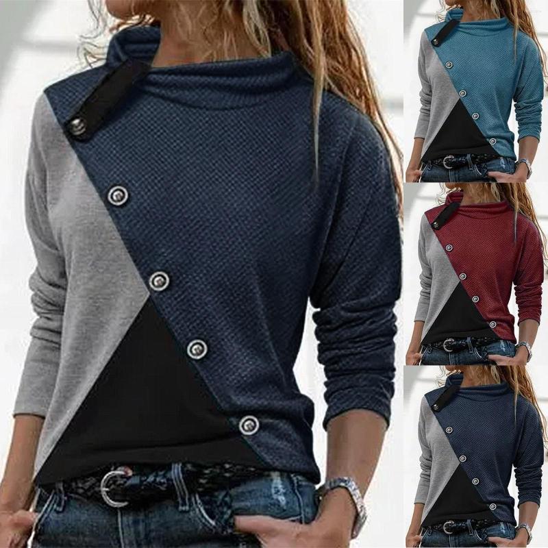 Women' Blouses Women Blouse Autumn Winter Fashion Patchwork Turtleneck Knitted Office Ladies Tops Button Long Sleeve Shirts Irregular, Navy
Women' Blouses Women Blouse Autumn Winter Fashion Patchwork Turtleneck Knitted Office Ladies Tops Button Long Sleeve Shirts Irregular, Navy