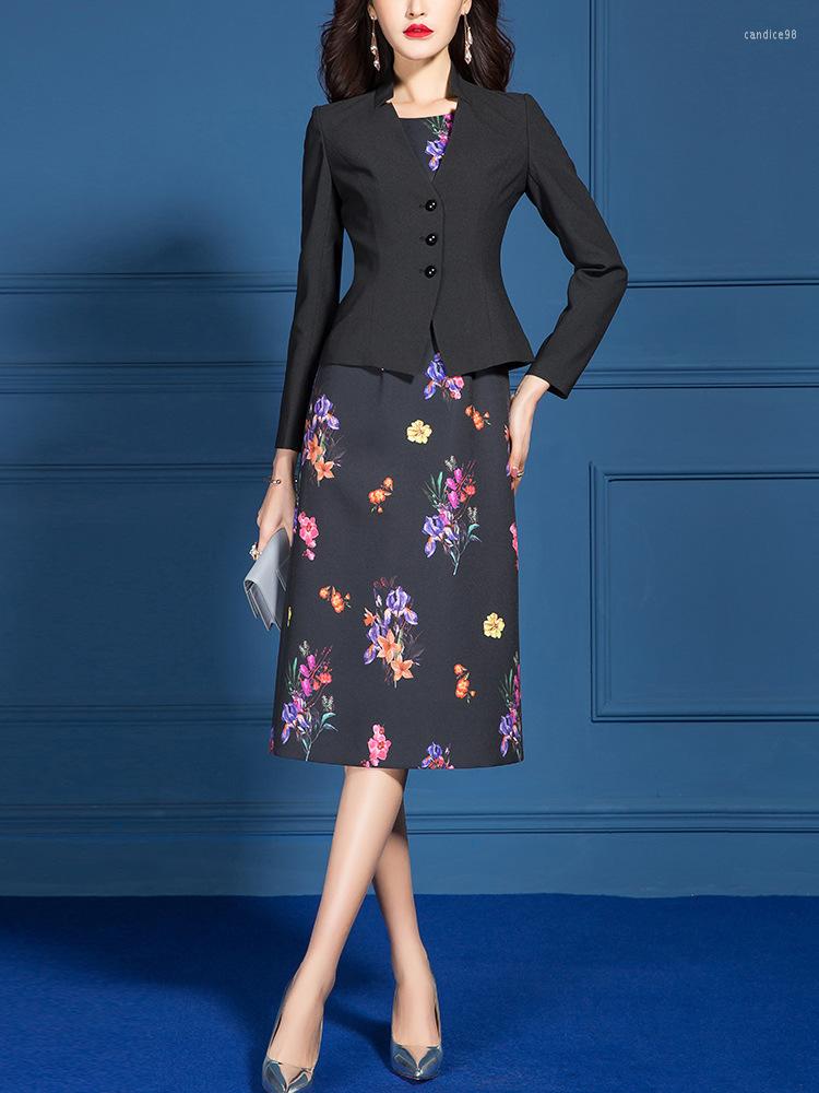 Work Dresses Women Suits Elegant Office Ladies Formal Business Wear Slim Blazer Jacket Plus Size Knee Length Floral Dress Two Piece Set, Black
Work Dresses Women Suits Elegant Office Ladies Formal Business Wear Slim Blazer Jacket Plus Size Knee Length Floral Dress Two Piece Set, Black