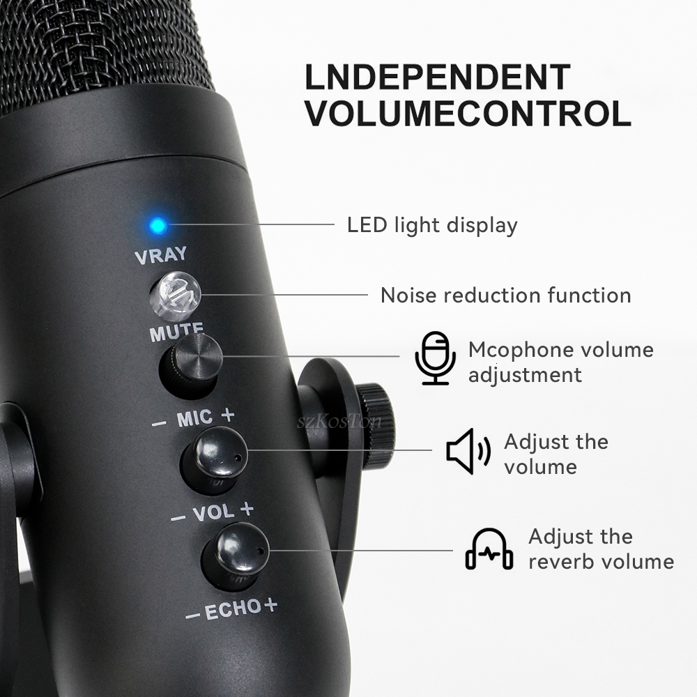 Microphones MU900 Condenser Microphone Studio Recording USB Microphone for PC Computer Streaming Video Gaming Podcasting Singing Mic Stand 221115