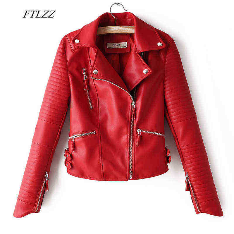Ftlzz Autumn Women Faux Soft Leather Jacket Pu Motorcycle Zipper Rivet Jacket Collar Black Red Pink Biker Leather Runner J220727
Ftlzz Autumn Women Faux Soft Leather Jacket Pu Motorcycle Zipper Rivet Jacket Collar Black Red Pink Biker Leather Runner J220727