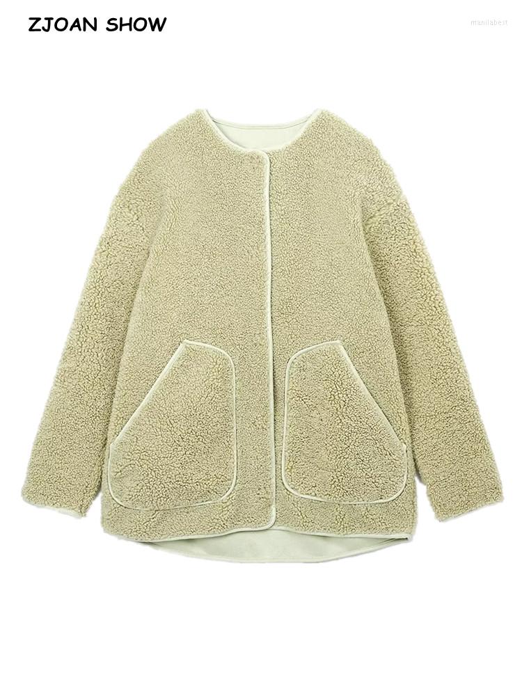 Women's Fur 2022 Autumn Winter Double Face Fleece Coat Women Vintage Full Sleeve Keep Warm Front Pockets Casual Outerwear, Light green
Women's Fur 2022 Autumn Winter Double Face Fleece Coat Women Vintage Full Sleeve Keep Warm Front Pockets Casual Outerwear, Light green