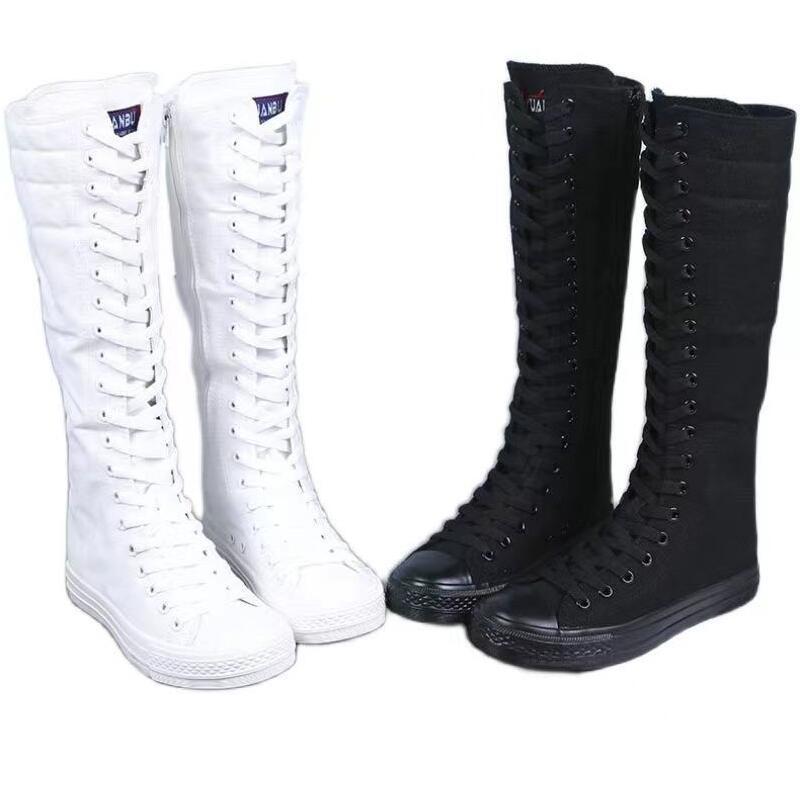 Boots hightop inner height increase casual hightop canvas shoes long boots 221114, Black (flat bottom)
Boots hightop inner height increase casual hightop canvas shoes long boots 221114, Black (flat bottom)