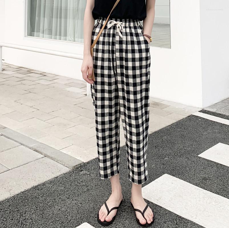 Women' Pants Products Casual Harem Women Fashion Black And White Lattice Breathable Elastic Nine-point Women' & Capris, Large plaid harem pa
Women' Pants Products Casual Harem Women Fashion Black And White Lattice Breathable Elastic Nine-point Women' & Capris, Large plaid harem pa
