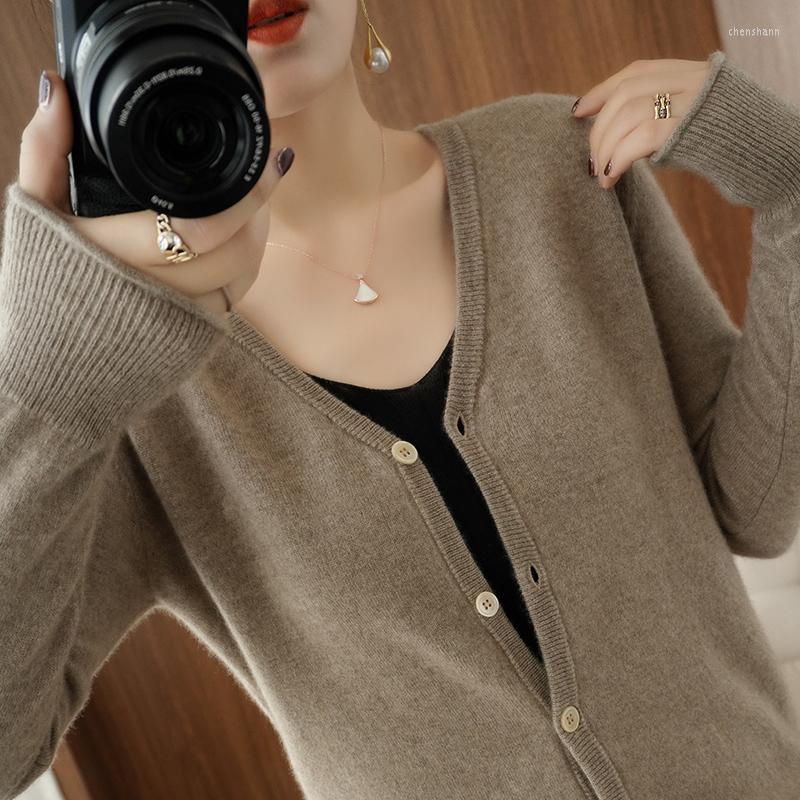 Women's Knits Spring And Autumn Pure Cashmere Cardigan Women's Color V-neck Jacket Sweater Outer, Black
Women's Knits Spring And Autumn Pure Cashmere Cardigan Women's Color V-neck Jacket Sweater Outer, Black