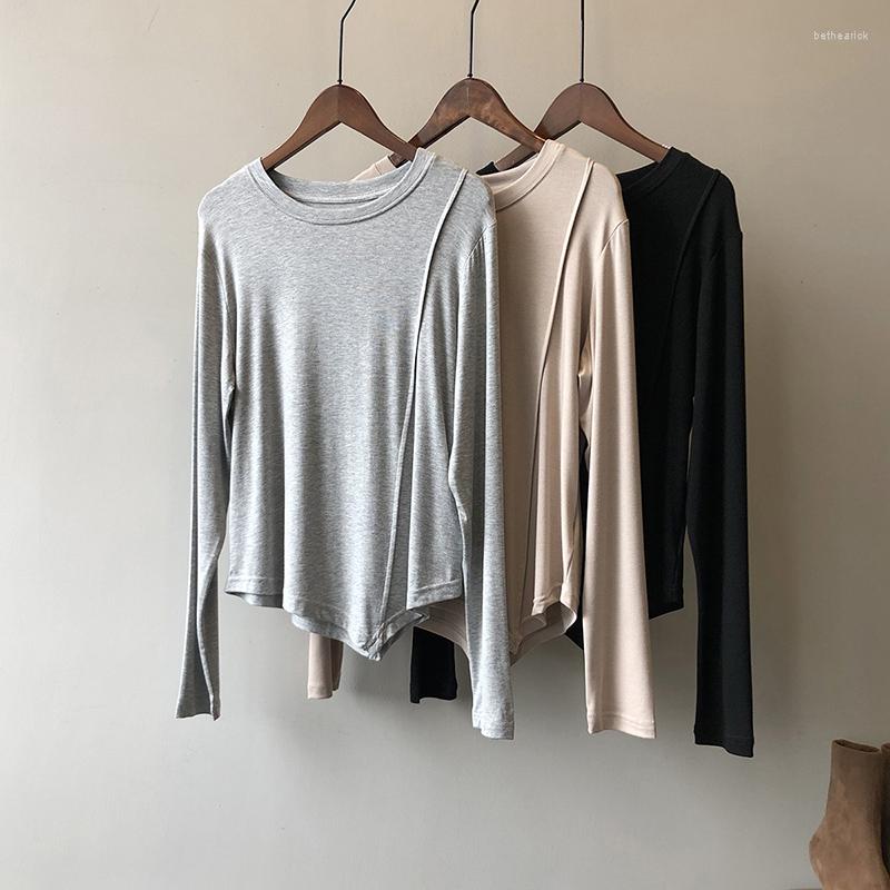 Women's T Shirts 2022 Autumn Women's T-Shirt Stitching Bottoming O-Neck Irregular Design Long Sleeves, Black
Women's T Shirts 2022 Autumn Women's T-Shirt Stitching Bottoming O-Neck Irregular Design Long Sleeves, Black