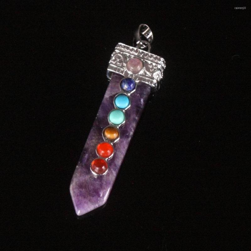 Pendant Necklaces 6pcs High Quality Sword 7 Chakra Pendants Natural Crystal Quartz Necklace Jewelry Making Healing Pendulum For Wholesales
Pendant Necklaces 6pcs High Quality Sword 7 Chakra Pendants Natural Crystal Quartz Necklace Jewelry Making Healing Pendulum For Wholesales