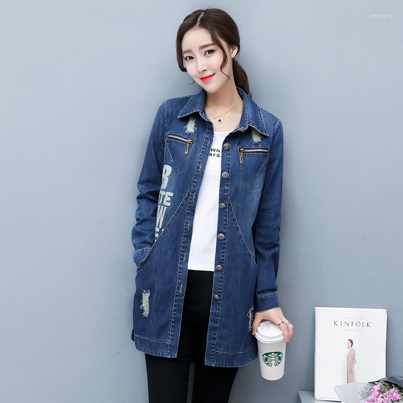 Women' Jackets Autumn Winter Korean Denim Jacket Women Slim Long Base Coat Women' Frayed Navy Blue Plus Size Jeans Coats OS181
Women' Jackets Autumn Winter Korean Denim Jacket Women Slim Long Base Coat Women' Frayed Navy Blue Plus Size Jeans Coats OS181
