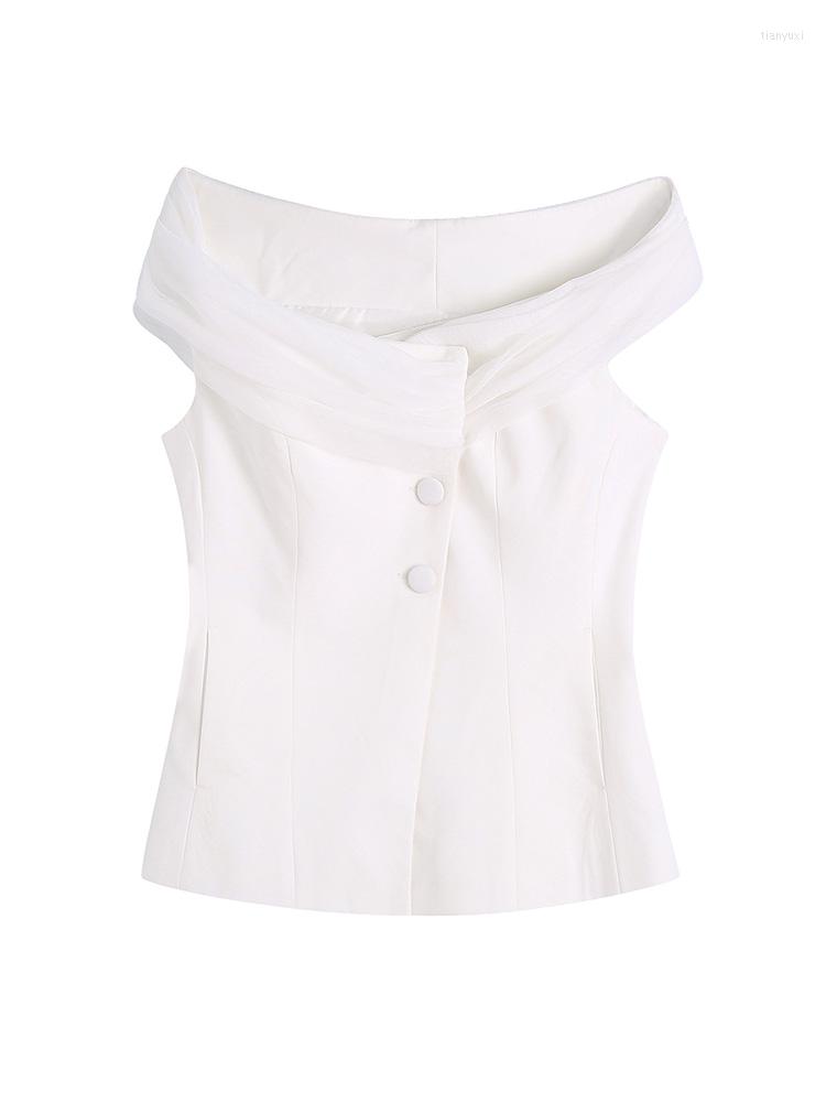 Women's Vests 2022 Fashion Office Lady Elegant Tulle Patchwork Round Neck Fitted Waistcoat Front Buttoned Sleeveless White Vest Jacket Women
Women's Vests 2022 Fashion Office Lady Elegant Tulle Patchwork Round Neck Fitted Waistcoat Front Buttoned Sleeveless White Vest Jacket Women