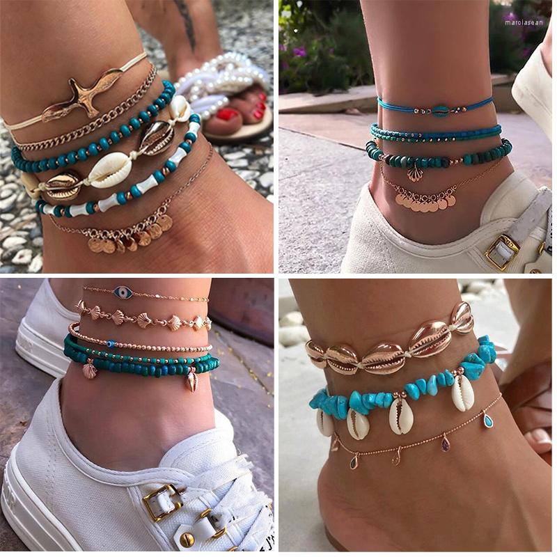 Anklets Bohemia Blue Broken Stone Shell Adjustable Anklet Set For Women Multilayer Seed Beads Female Summer Beach Party Jewelry
Anklets Bohemia Blue Broken Stone Shell Adjustable Anklet Set For Women Multilayer Seed Beads Female Summer Beach Party Jewelry